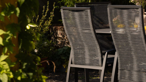 Gartenstuhl /-sessel Interliving aus Kunstfaser in Anthrazit Interliving Gartenmöbel Serie 7011 - Armlehnstuhl anthrazitfarbenes Rope, TEXTILENE® & Aluminium