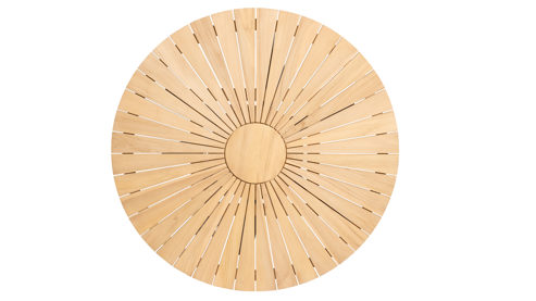 Gartentisch Interliving aus Holz in Holzfarben Interliving Gartenmöbel Serie 7011 - Esstisch Teakholz & anthrazitfarbenes Aluminium - Durchmesser ca. 140 cm