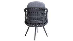 Gartenstuhl /-sessel Interliving aus Kunstfaser in Grau Interliving Gartenmöbel Serie 7012 - Drehsessel grauer Olefin-Teddybezug, anthrazitfarbenes Rope & Aluminium