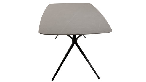 Gartentisch Interliving aus Stein in Grau Interliving Gartenmöbel Serie 7012 - Esstisch gesinterter grauer Stein & anthrazitfarbenes Aluminium - ca. 220 x 100 cm