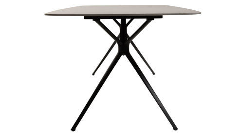 Gartentisch Interliving aus Stein in Grau Interliving Gartenmöbel Serie 7012 - Esstisch gesinterter grauer Stein & anthrazitfarbenes Aluminium - ca. 220 x 100 cm