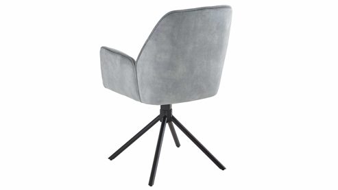 Vierfußstuhl Mca furniture aus Stoff in Hellgrau Armlehnstuhl Ottawa grauer Velours