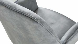 Vierfußstuhl Mca furniture aus Stoff in Hellgrau Armlehnstuhl Ottawa grauer Velours
