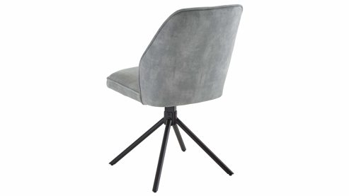 Vierfußstuhl Mca furniture aus Stoff in Hellgrau Polsterstuhl Ottawa grauer Velours