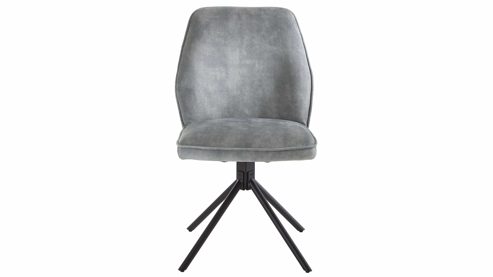 Vierfußstuhl Mca furniture aus Stoff in Hellgrau Polsterstuhl Ottawa grauer Velours