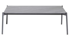 Gartentisch Interliving aus Stein in Grau Interliving Gartenmöbel Serie 7013 - Couchtisch gesinterter grauer Stein & anthrazitfarbenes Aluminium - ca. 120 x 60 cm