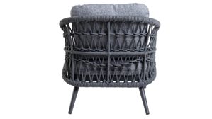 Lounge-Gruppe Interliving aus Kunstfaser in Grau Interliving Gartenmöbel Serie 7013 - Loungemöbel-Set mit Couchtisch grauer Olefin-Teddybezug, Rope, Aluminium & Sinterstein - vierteilig