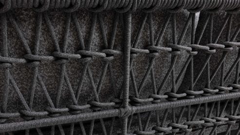 Lounge-Gruppe Interliving aus Kunstfaser in Grau Interliving Gartenmöbel Serie 7013 - Loungemöbel-Set grauer Olefin-Teddybezug, Rope & Aluminium - dreiteilig