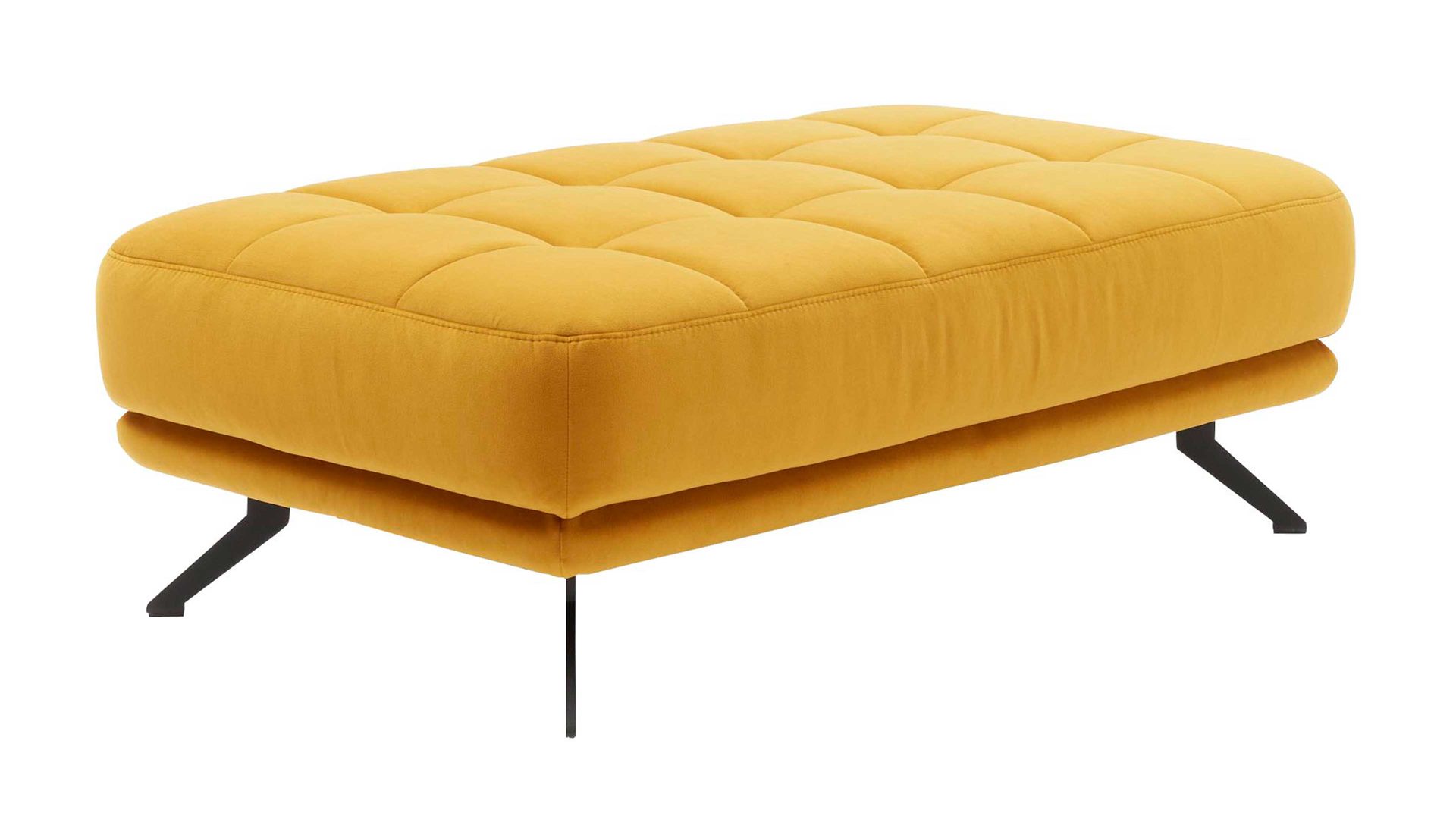 Polsterhocker Interliving aus Stoff in Orange Interliving Sofa Serie 4303 – XXL-Hocker curryfarbene Wirkware Salsa - ca. 126 x 76 cm