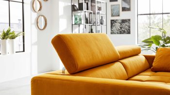 2,5-Sitzer Interliving aus Stoff in Orange Interliving Sofa Serie 4303 – 2,5-Sitzer curryfarbene Wirkware Salsa - Länge ca. 182 cm