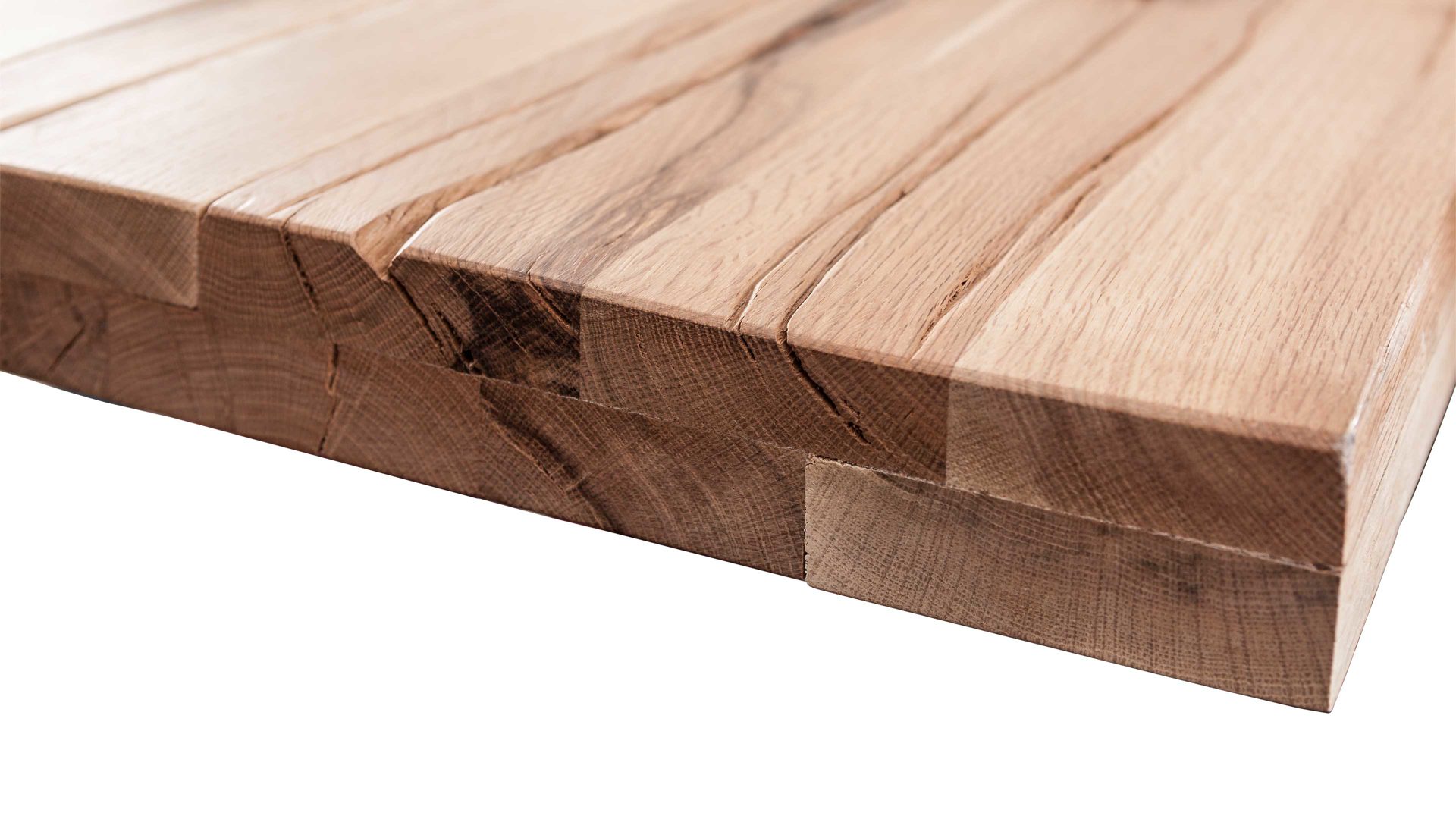 Esstisch Mca furniture aus Holz in Holzfarben Massivholztisch bzw. Esstisch Wildeiche & gebürstetes Edelstahlgestell – ca. 180 x 100 cm