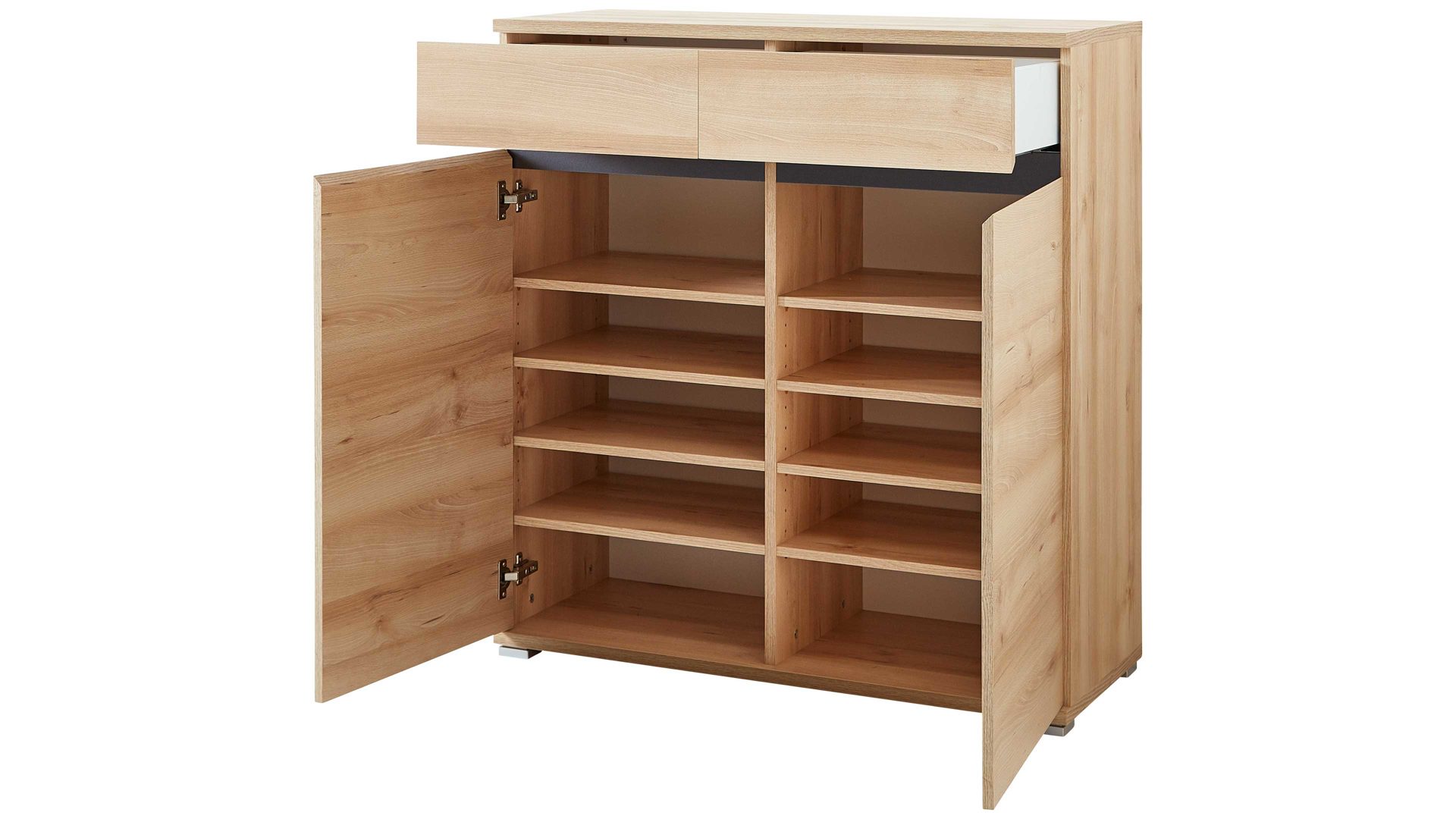 Schuhschrank Germania aus Holz in Holzfarben Schuhschrank Lissabon, ein Flurschrank mit Komfort Edelbuche - zwei Türen & eine Schublade