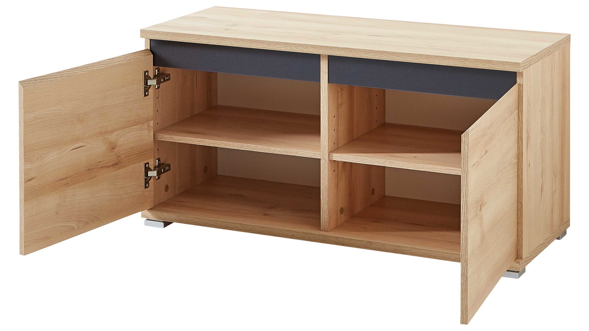 Garderobenbank Germania i.i. aus Holz in Holzfarben Schuhbank Lissabon als Garderobenmöbel Edelbuche - zwei Türen