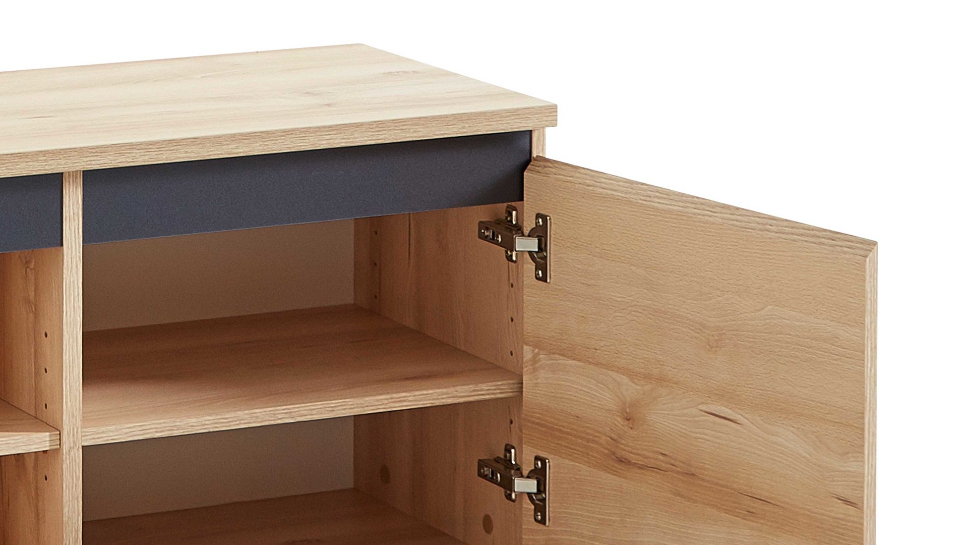 Garderobenbank Germania i.i. aus Holz in Holzfarben Schuhbank Lissabon als Garderobenmöbel Edelbuche - zwei Türen