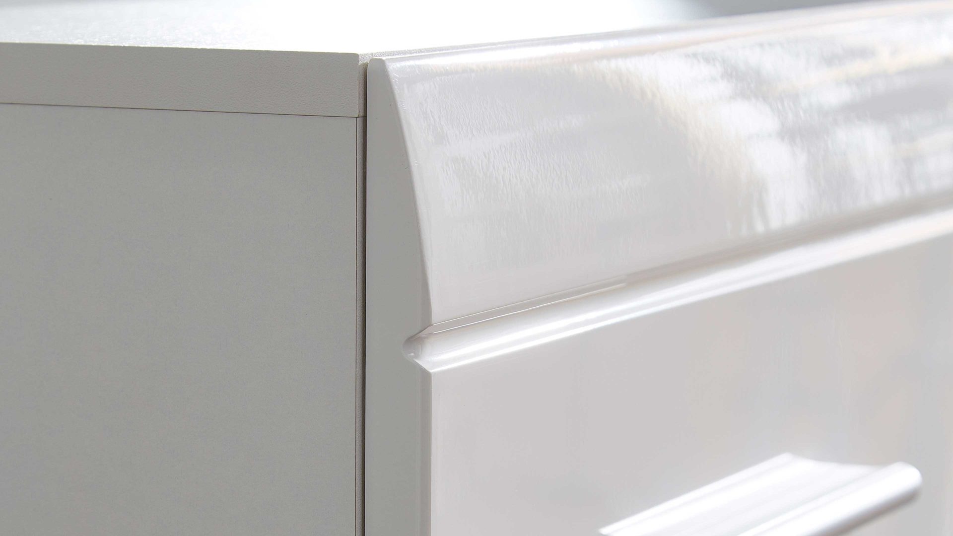 Schuhschrank Germania aus Holz in Weiß Schuhschrank Adana, ein Dielenmöbel weiße Hochglanzfronten & Kunststoffoberflächen - zwei Türen