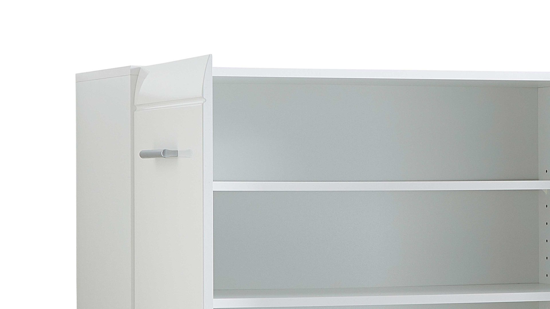 Schuhschrank Germania i.i. aus Holz in Weiß Schuhschrank Adana, ein Dielenmöbel weiße Hochglanzfronten & Kunststoffoberflächen - zwei Türen