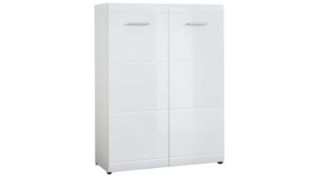 Schuhschrank Germania i.i. aus Holz in Weiß Schuhschrank Adana, ein Dielenmöbel weiße Hochglanzfronten & Kunststoffoberflächen - zwei Türen