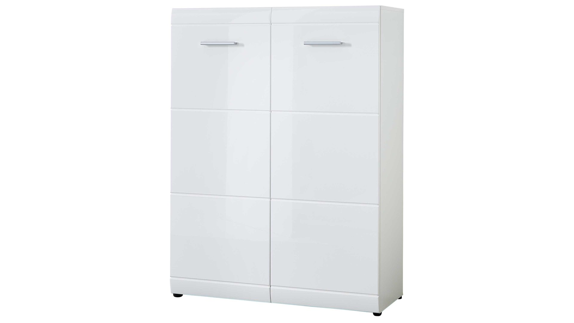Schuhschrank Germania i.i. aus Holz in Weiß Schuhschrank Adana, ein Dielenmöbel weiße Hochglanzfronten & Kunststoffoberflächen - zwei Türen