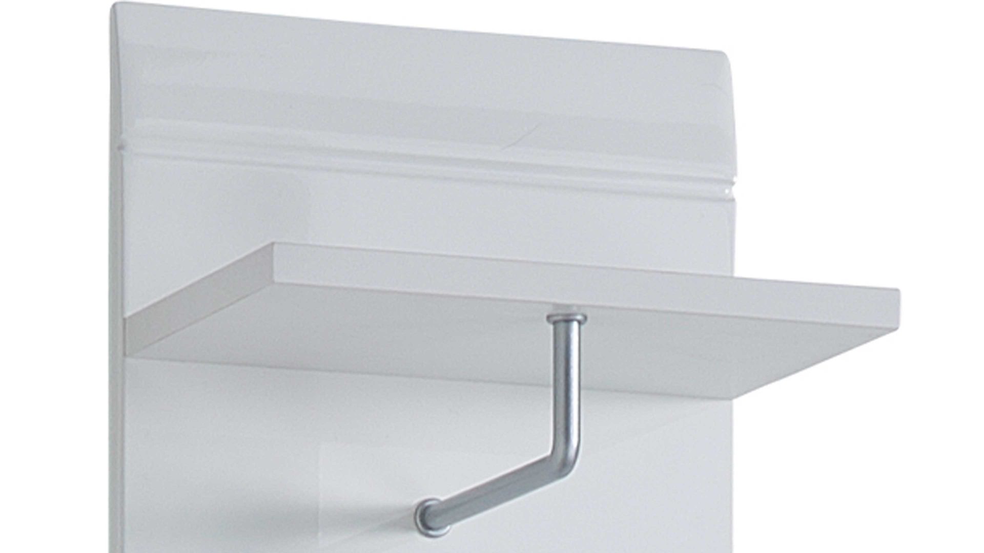 Wandgarderobe Germania aus Holz in Weiß Wandgarderobe Adana als Dielenmöbel weiße Hochglanzoberflächen - ca. 30 x 152 cm