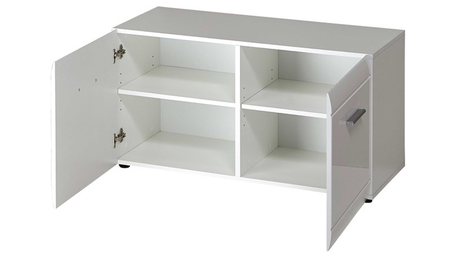 Garderobenbank Germania i.i. aus Holz in Weiß Garderobenbank Adana als Dielenmöbel weiße Hochglanzfronten & Kunststoffoberflächen - Breite ca. 96 cm