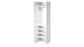 Garderobenschrank Germania i.i. aus Holz in Weiß Garderobenschrank Adana als Dielenmöbel weiße Hochglanzfronten & Kunststoffoberflächen - zwei Türen