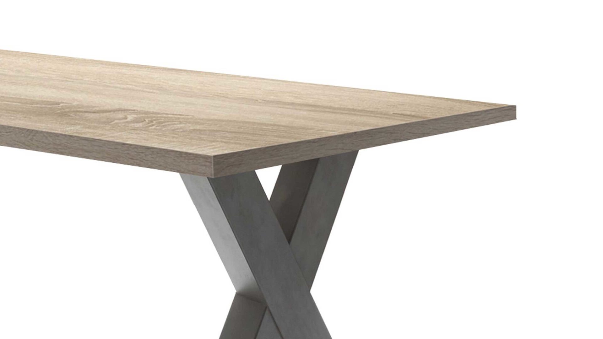 Schreibtisch Mäusbacher aus Holz in Holzfarben Schreibtisch Mister Office Eiche sägerau & Graphit – ca. 140 x 70 cm