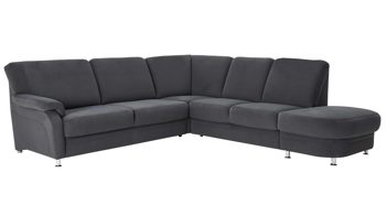 Ecksofa modulmaster aus Stoff in Anthrazit Modulmaster MM-ZE1004 - Ecksofa anthrazitfarbener CleverCleanbezug & Metallfüße – Stellmaß ca. 254 x 272 cm
