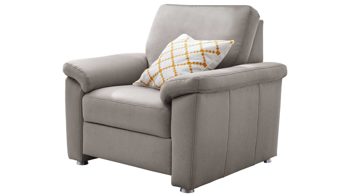 Polstersessel modulmaster aus Stoff in Hellgrau Modulmaster MM-ZE1059 - Polstersessel alufarbene Mikrofaser Holiday & matte Metallfüße