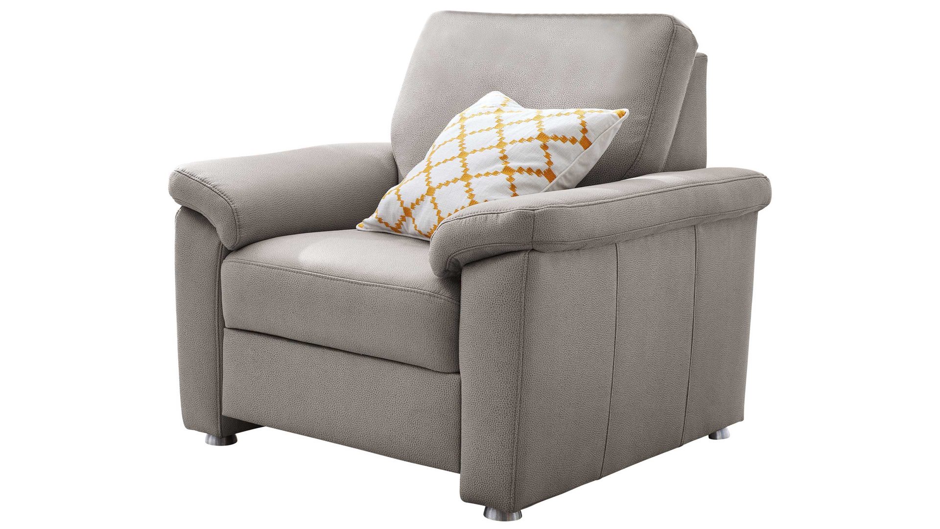 Polstersessel modulmaster aus Stoff in Hellgrau Modulmaster MM-ZE1059 - Polstersessel alufarbene Mikrofaser Holiday & matte Metallfüße