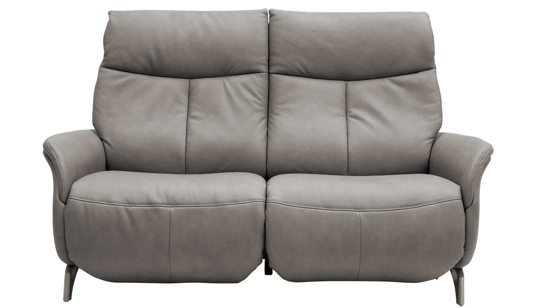 Zweisitzer Interliving aus Leder in Grau Interliving Sofa Serie 4211 – Zweisitzer 10H titanfarbenes LongLife-Leder & Edelstahlfüße – Länge ca. 140 cm