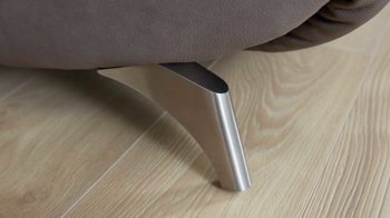 Dreisitzer Interliving aus Leder in Grau Interliving Sofa Serie 4211 – Dreisitzer titanfarbenes LongLife-Leder & Edelstahlfüße – Länge ca. 197 cm