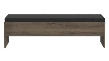 Polsterbank Forte® aus Holz in Holzfarben Bettbank Bellevue Schwarzeiche & Schlamm – Länge ca. 185 cm