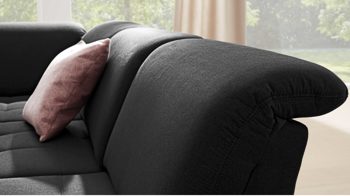 Ecksofa Interliving aus Stoff in Schwarz Interliving Sofa Serie 4250 – Ecksofa schwarzer Bezug Medea 7006 – Stellfläche ca. 215 x 285 cm