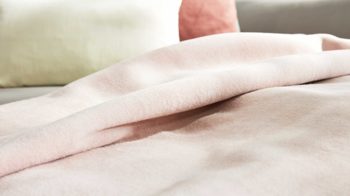 Wohndecke Interliving aus Mischgewebe in Pastell Interliving Wohndecke Serie 9103 Lotus & Natur – ca. 150 x 200 cm