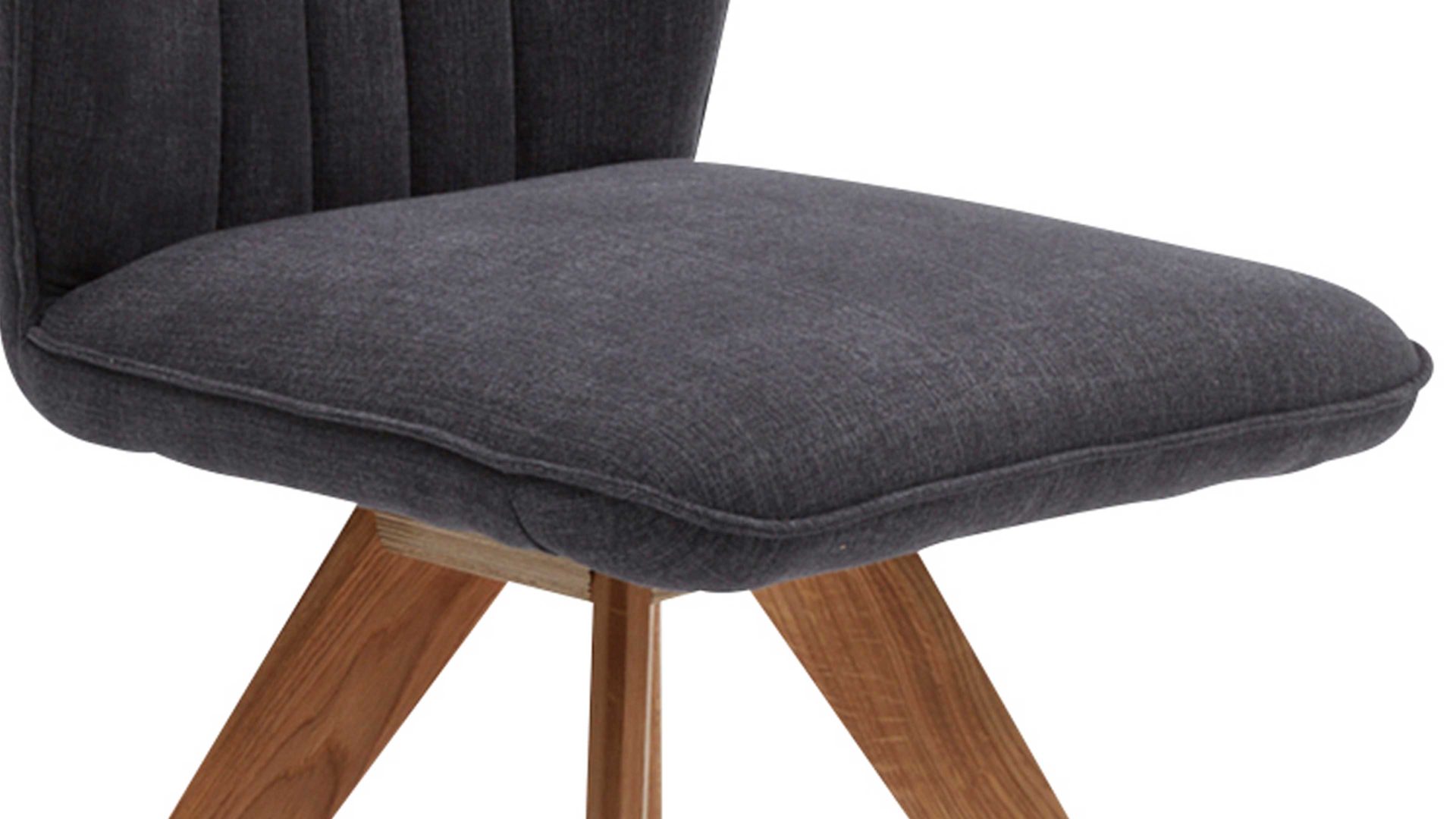 Polsterstuhl Interliving aus Stoff in Dunkelgrau Interliving Esszimmer Serie 5102 – Polsterstuhl graphitfarbener Webstoff Tirol 480 & Wildeiche