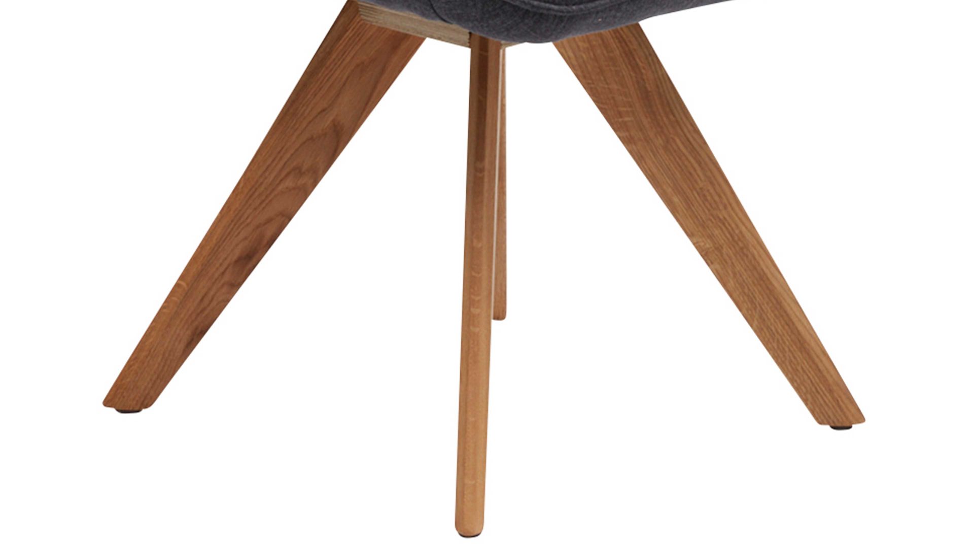 Polsterstuhl Interliving aus Stoff in Dunkelgrau Interliving Esszimmer Serie 5102 – Polsterstuhl U111 mit Drehfunktion graphitfarbener Bezug Tirol 480 & Wildeiche