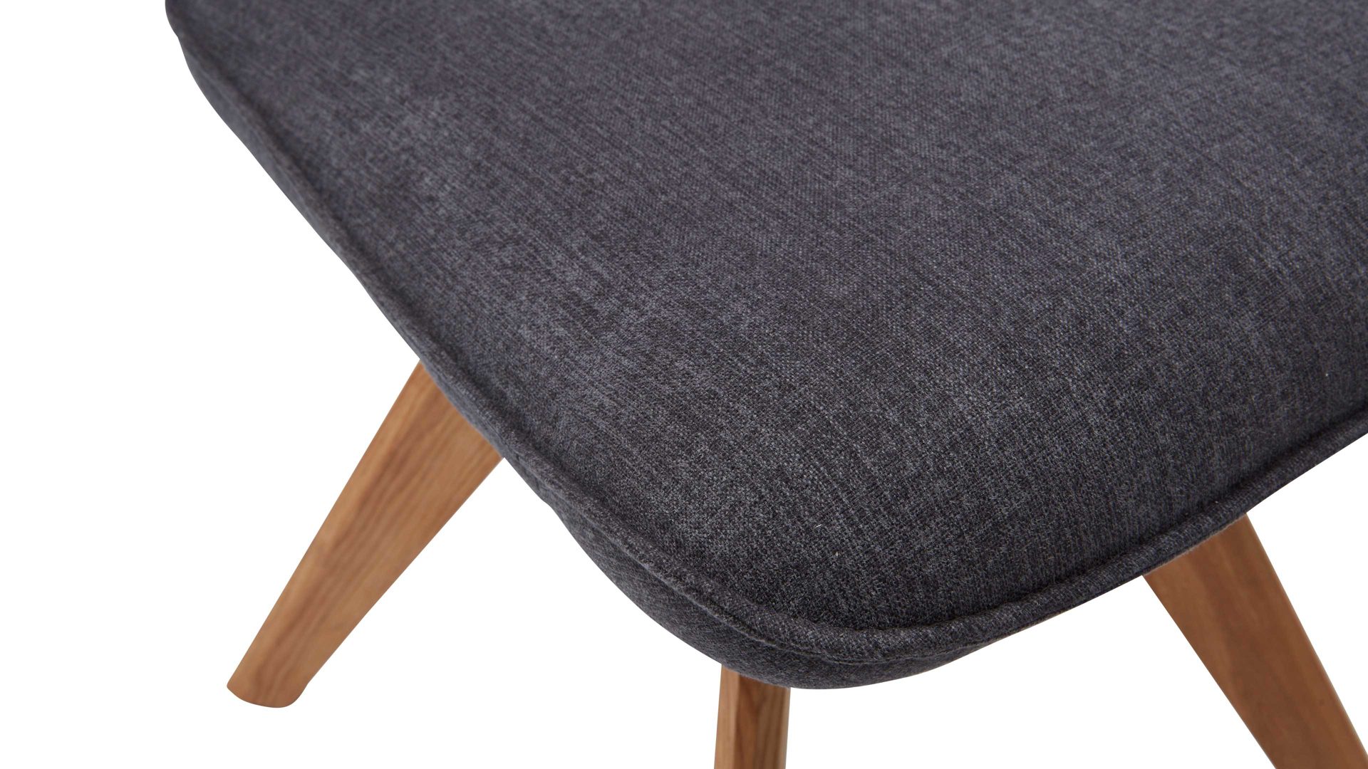 Polsterstuhl Interliving aus Stoff in Dunkelgrau Interliving Esszimmer Serie 5102 – Polsterstuhl mit Drehfunktion graphitfarbener Bezug Tirol 480 & Wildeiche