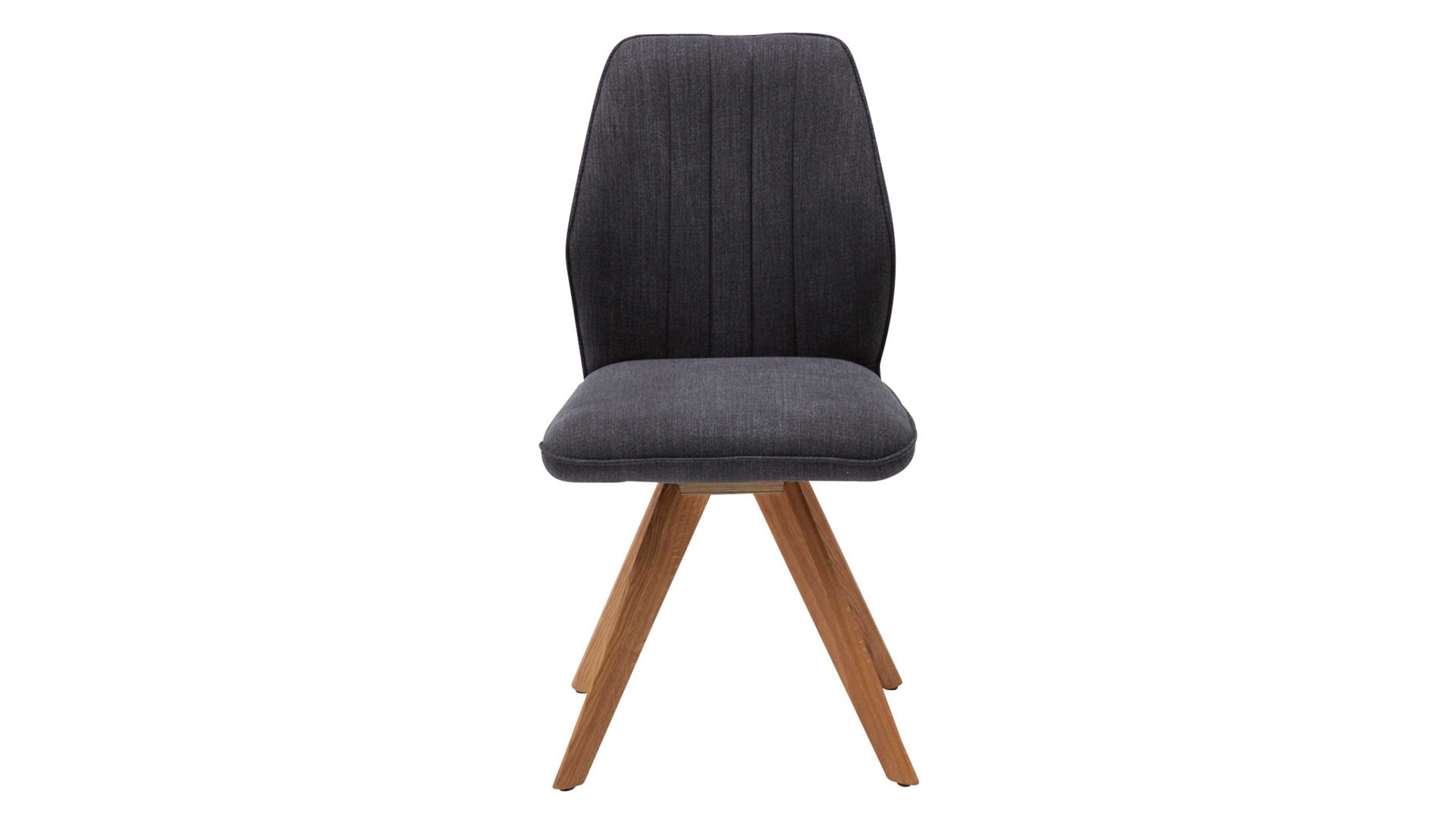 Polsterstuhl Interliving aus Stoff in Dunkelgrau Interliving Esszimmer Serie 5102 – Polsterstuhl graphitfarbener Webstoff Tirol 480 & Wildeiche