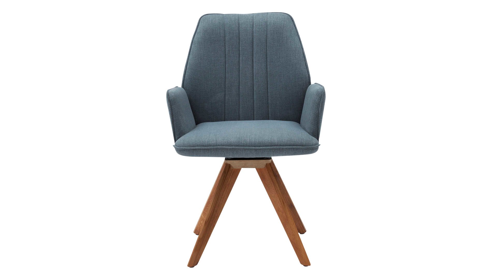 Polsterstuhl Interliving aus Stoff in Blau Interliving Esszimmer Serie 5102 – Armlehn-Polsterstuhl V112 aquafarbener Webstoff Tirol 484 & Wildeiche