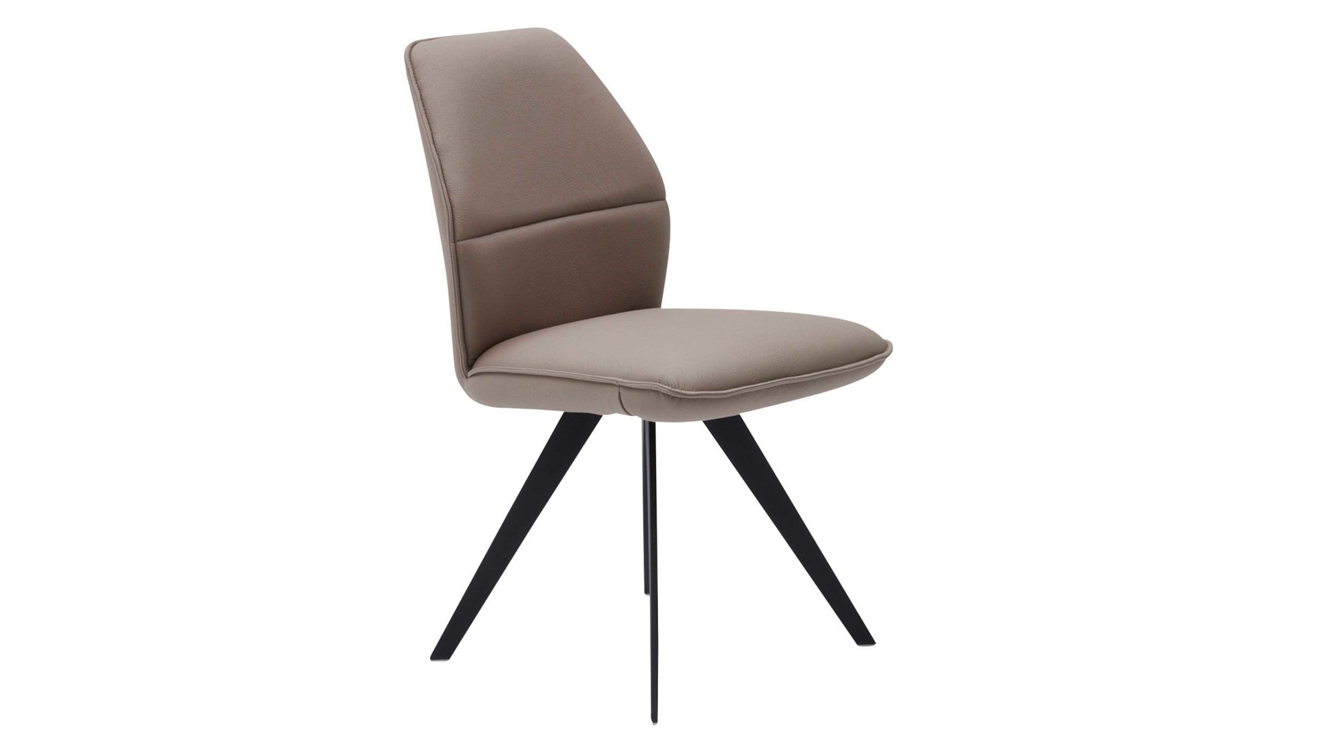 Polsterstuhl Interliving aus Stoff in Beige Interliving Esszimmer Serie 5102 – Polsterstuhl mit Drehfunktion sandfarbene Mikrofaser Atlantis 914 & schwarzes Eisen