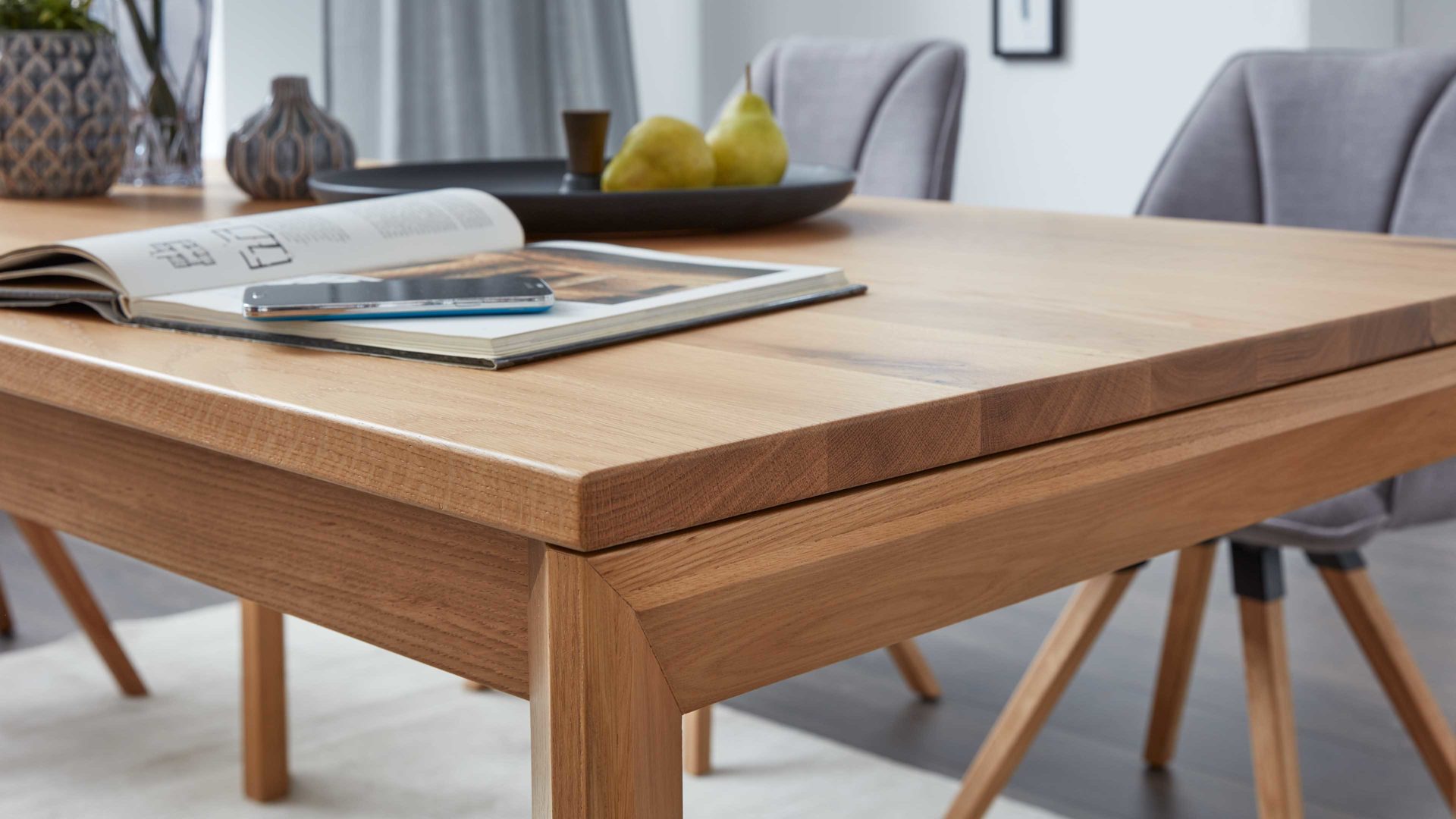 Auszugtisch Interliving aus Holz in Holzfarben Interliving Esszimmer Serie 5102 – Auszugtisch Charakter-Eiche – ca. 160-260 x 90 cm