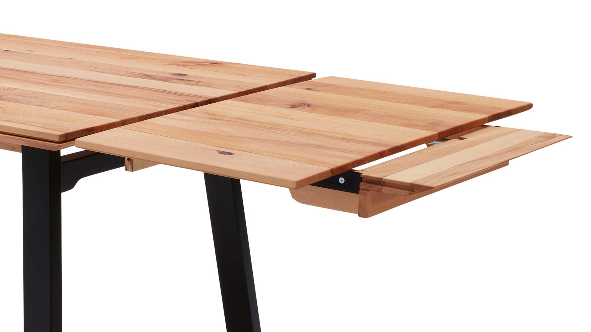 Auszugtisch Interliving aus Holz in Holzfarben Interliving Esszimmer Serie 5102 – Auszugtisch Charakter-Kernbuche & schwarzes Holz – ca. 180-230 x 100 cm