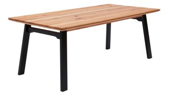 Auszugtisch Interliving aus Holz in Holzfarben Interliving Esszimmer Serie 5102 – Auszugtisch V513 Charakter-Kernbuche & schwarzes Eisen – ca. 200-250 x 100 cm