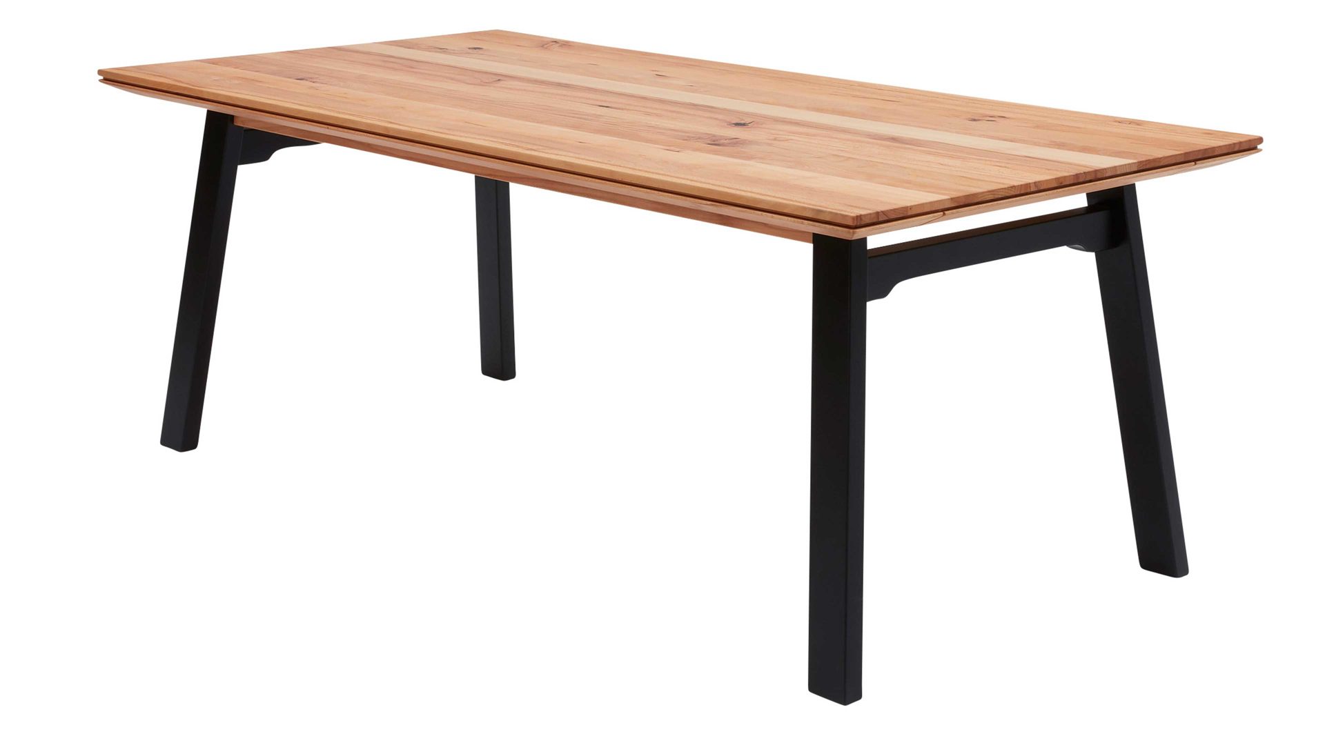 Auszugtisch Interliving aus Holz in Holzfarben Interliving Esszimmer Serie 5102 – Auszugtisch V513 Charakter-Kernbuche & schwarzes Eisen – ca. 180-230 x 100 cm