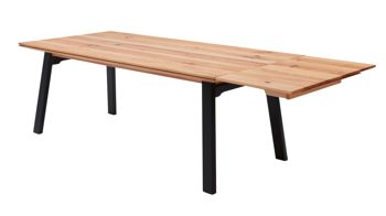 Auszugtisch Interliving aus Holz in Holzfarben Interliving Esszimmer Serie 5102 – Auszugtisch Charakter-Kernbuche & schwarzes Eisen – ca. 200-250 x 100 cm