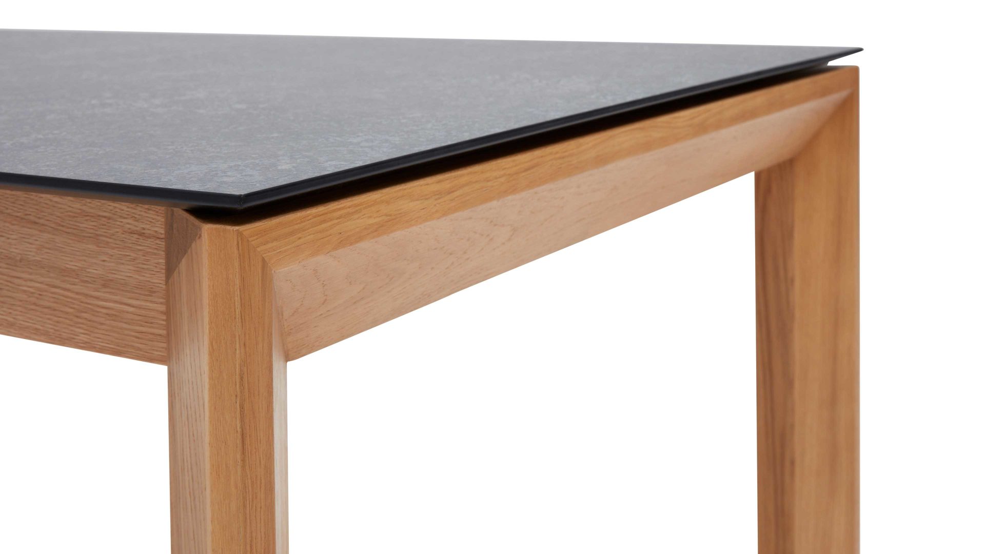 Auszugtisch Interliving aus Holz in Grau Interliving Esszimmer Serie 5102 – Auszugtisch V133 granitfarbenes HPL & Wildeiche – ca. 160-260 x 90 cm