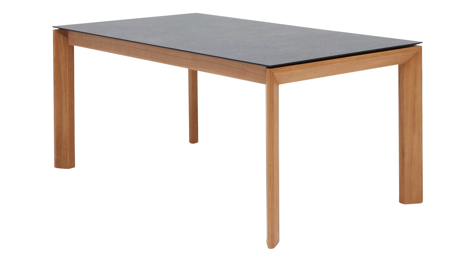 Auszugtisch Interliving aus Holz in Grau Interliving Esszimmer Serie 5102 – Auszugtisch granitfarbenes HPL & Wildeiche – ca. 140-240 x 90 cm