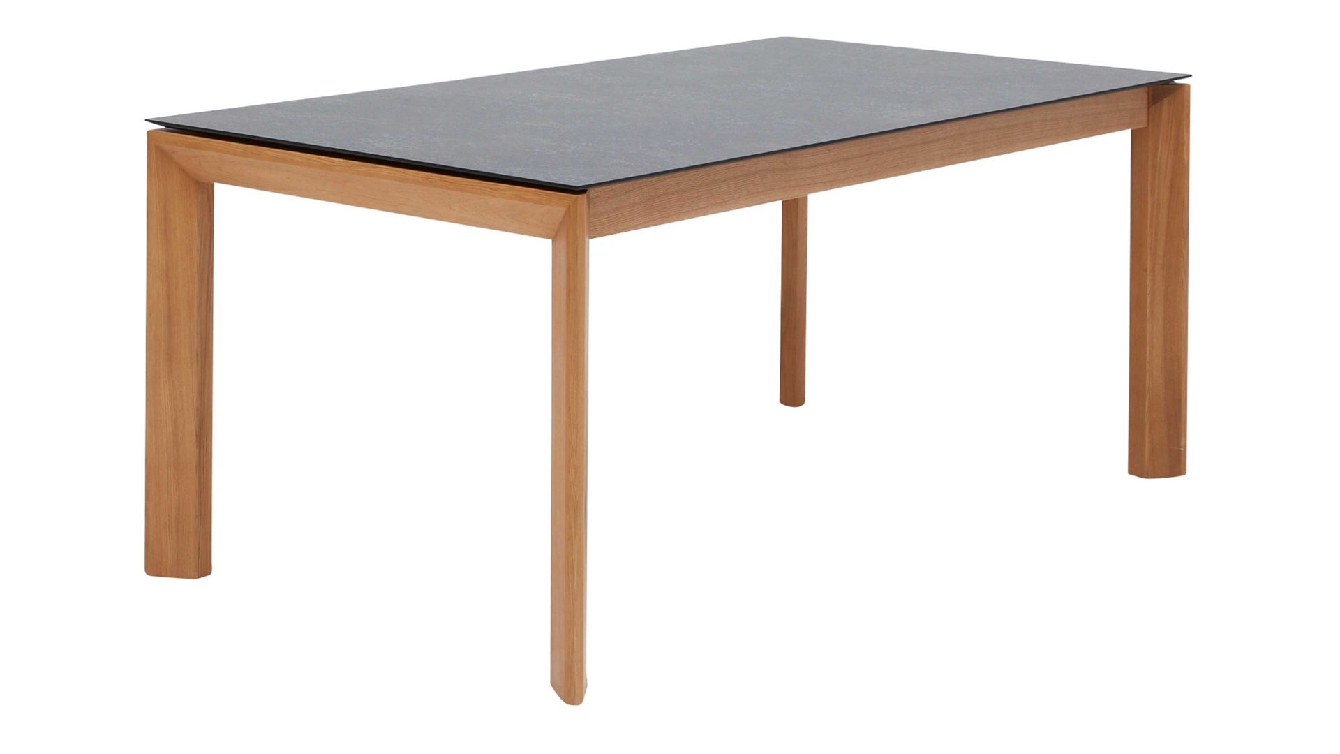 Auszugtisch Interliving aus Holz in Grau Interliving Esszimmer Serie 5102 – Auszugtisch V133 granitfarbenes HPL & Wildeiche – ca. 200-300 x 90 cm