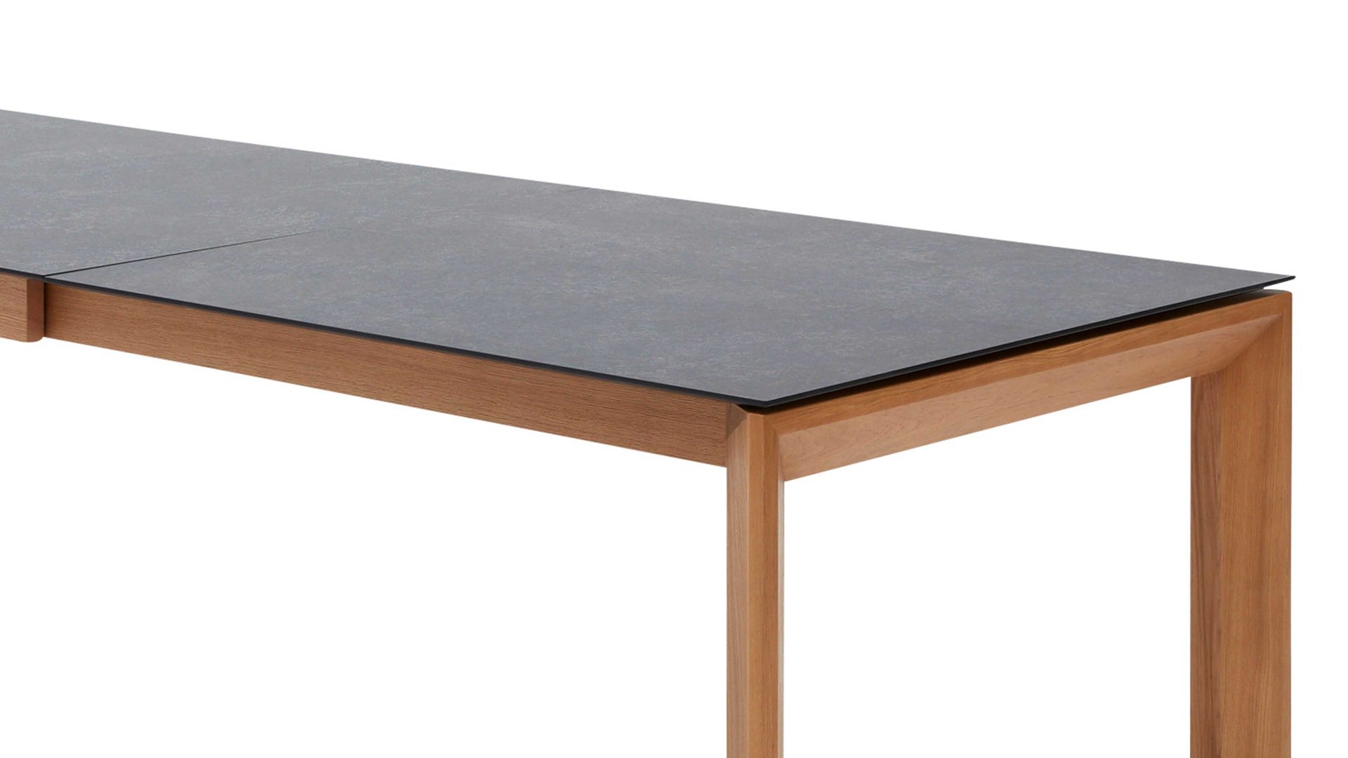 Auszugtisch Interliving aus Holz in Grau Interliving Esszimmer Serie 5102 – Auszugtisch V133 granitfarbenes HPL & Wildeiche – ca. 160-260 x 90 cm