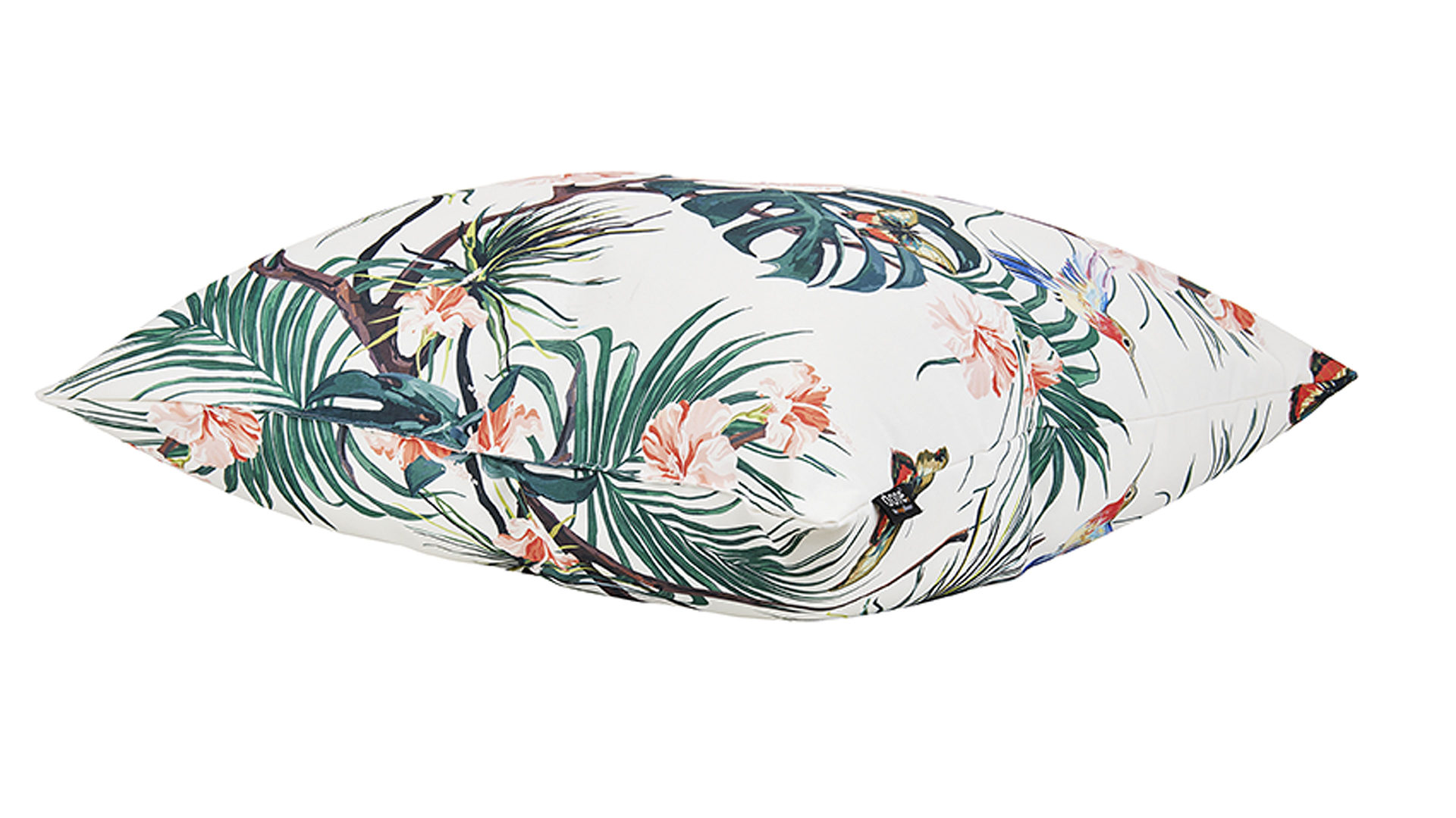 Einzelkissen Done.® aus Kunstfaser in Weiß done.® Kissen Cushion Outside Hummingbird Dessin Kolibri – ca. 65 x 65 cm